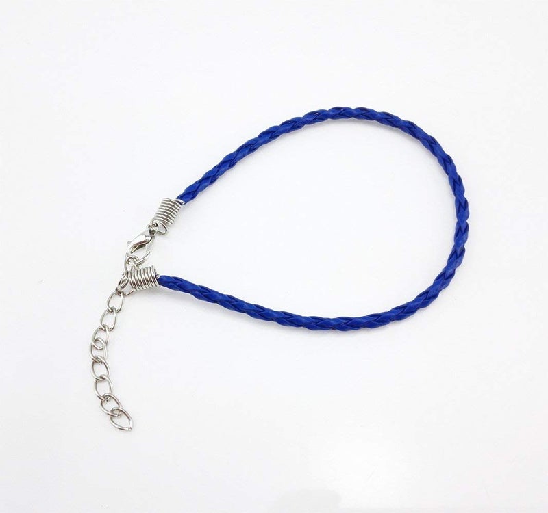 Onwon 50 PCS Mixed Color Leather Lace Plaited Bracelet Cords DIY Jewelry Making Handicrafts Braided Ropes with Lobster Clasps Extended Chain for Wrist Charms Bracelets Jewelry Making - Image 3